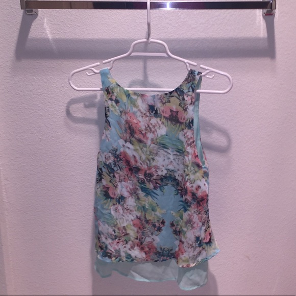 Mint Floral Flowy Tank - Picture 2 of 3